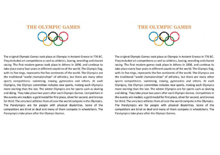 Text - The Olympic Games | PDF