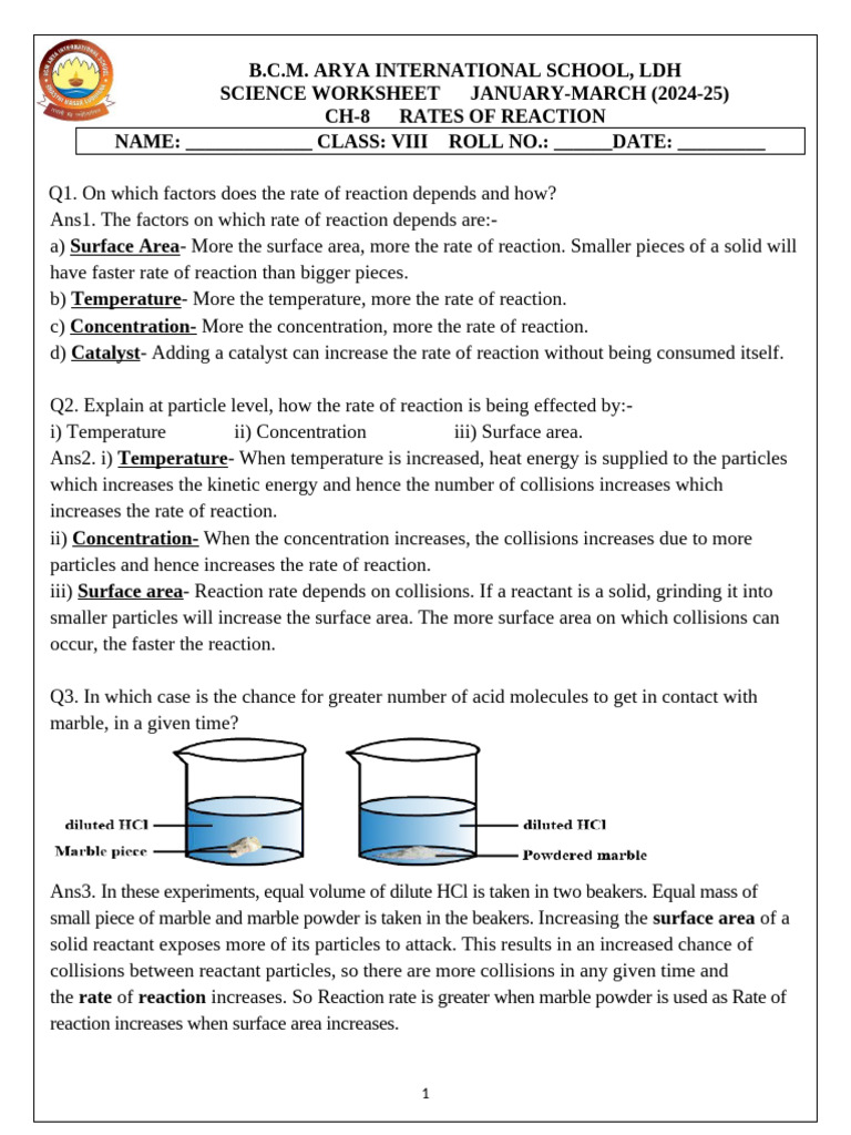 24-C-5638-Ch-8 SCI Class 8 Camb 2 | PDF | Reaction Rate | Catalysis