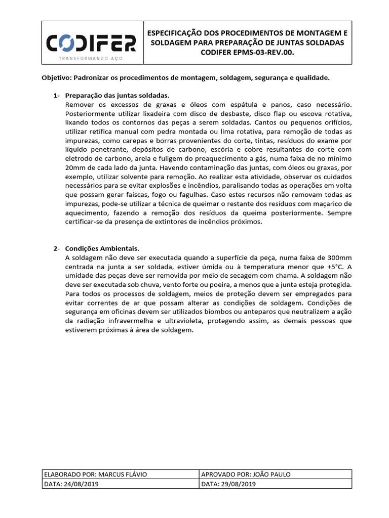 Epms-03-Rev.00 Especificação Dos Procedimentos de Montagem e Soldagem ...