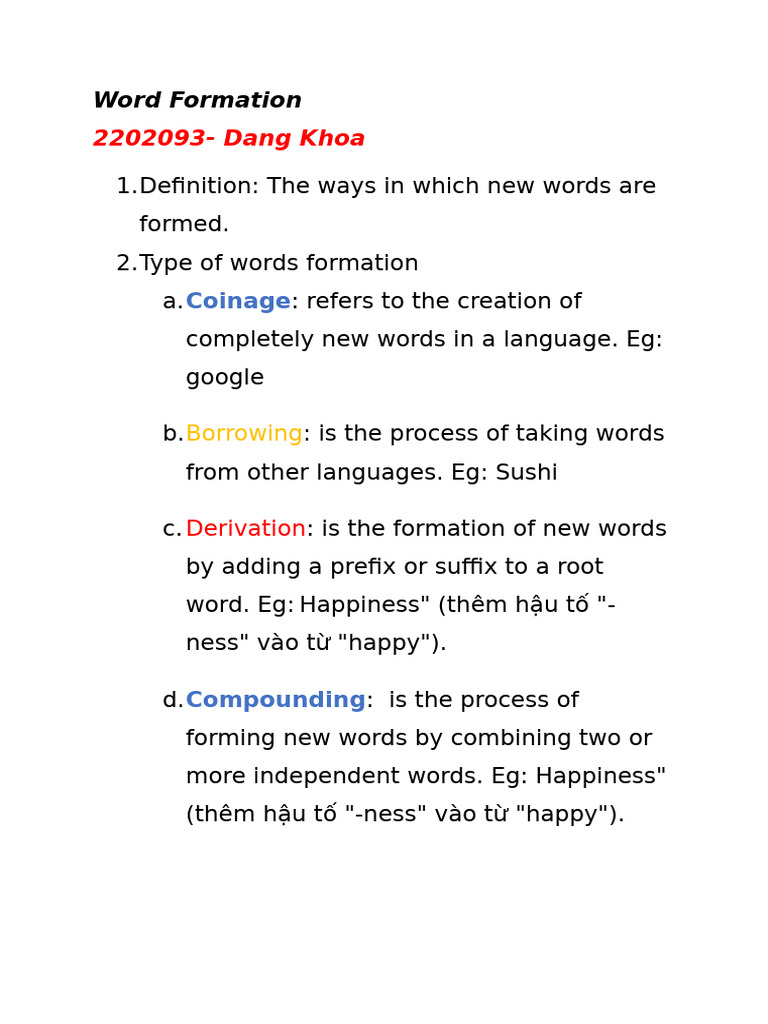 Understanding Coinage in Word Formation | PDF