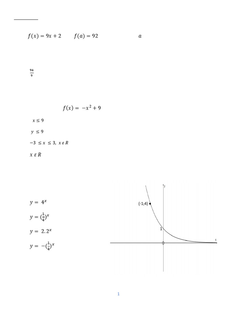 Math Function Graphing and Analysis Quiz | PDF | Cartesian Coordinate ...