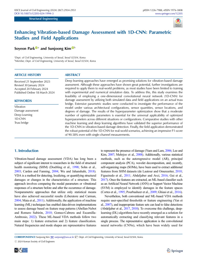 1D-CNN for Vibration Damage Assessment | PDF | Mathematical ...
