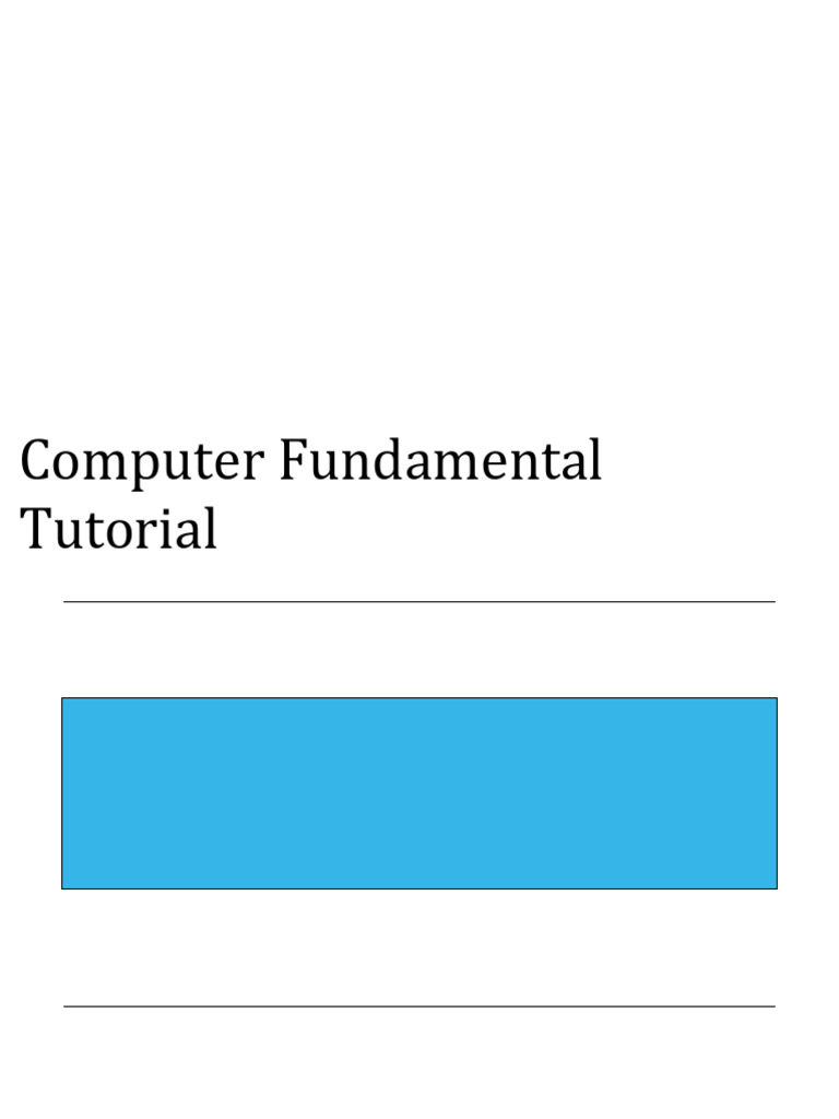 Computer Fundamentals Overview Guide | PDF | Random Access Memory ...