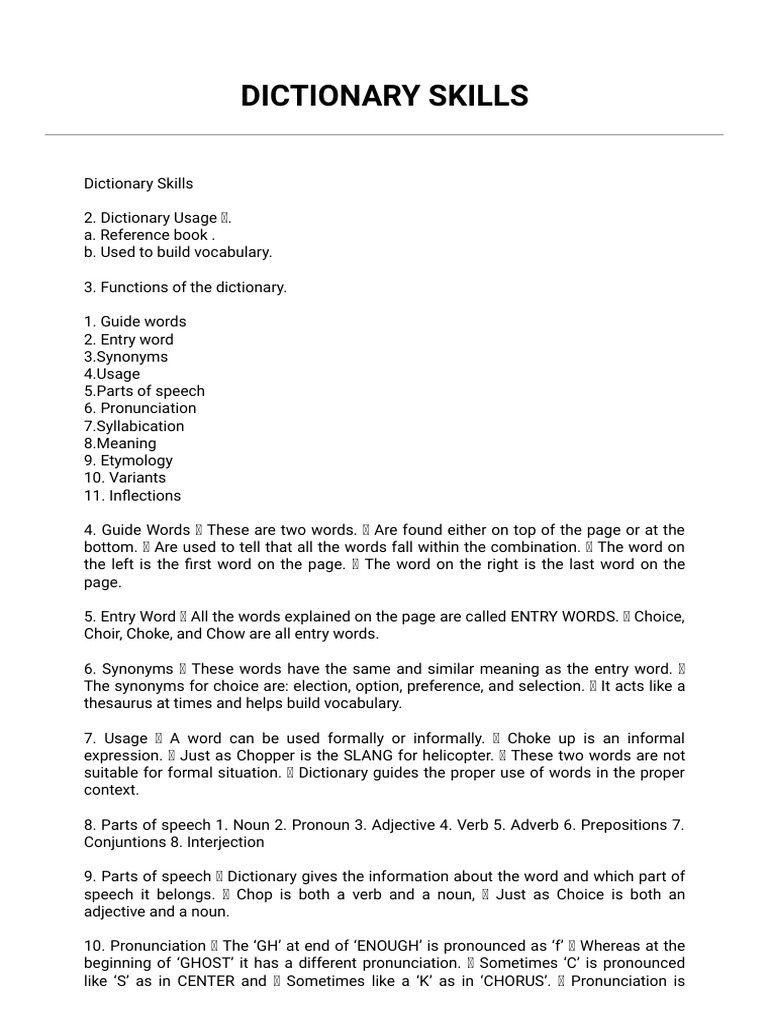 Understanding Dictionary Functions | PDF | Part Of Speech | Word