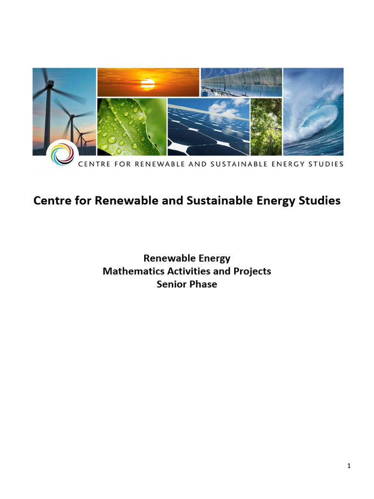 Renewable Energy Math Activities Guide | PDF | Climate Change ...