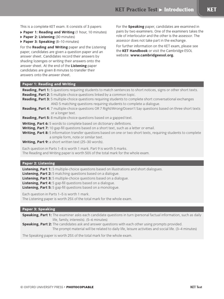 Ket Intro | PDF | Multiple Choice | Evaluation Methods
