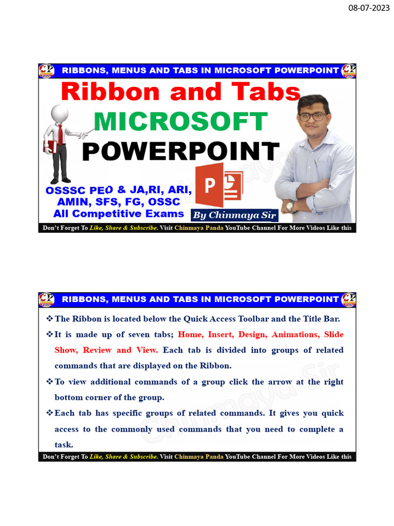 PowerPoint Ribbons, Menus, and Tabs Guide | PDF
