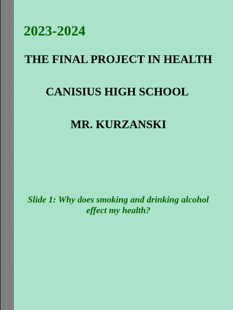 Health Impact of Smoking and Drinking | PDF