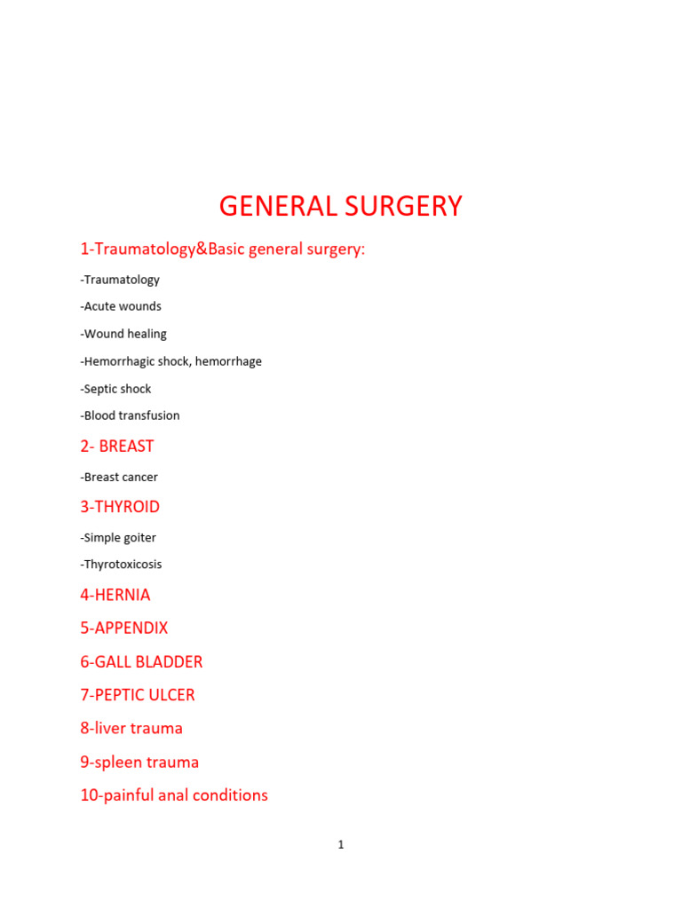 General Surgery Overview and Trauma Care | PDF | Hyperthyroidism ...