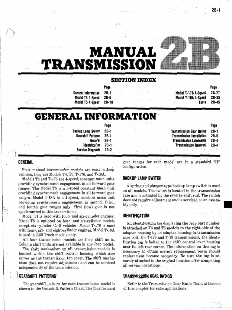 JEEP 1982 Part+2+Section+B | PDF | Manual Transmission | Clutch
