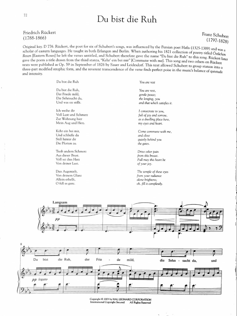 Schubert Du Bist Die Ruh Text _ Du Bist Die Ruh Text – FJEHC