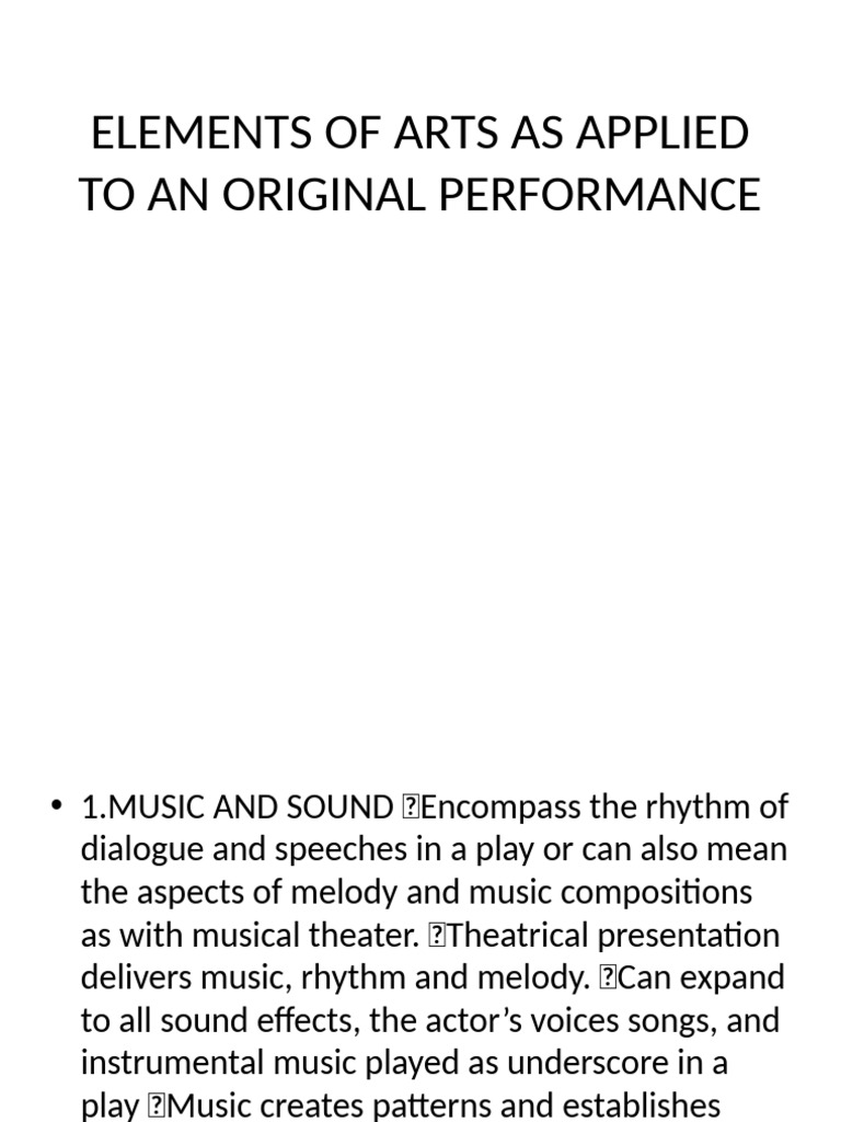 Elements of Arts in Performance | PDF | Dances | Rhythm