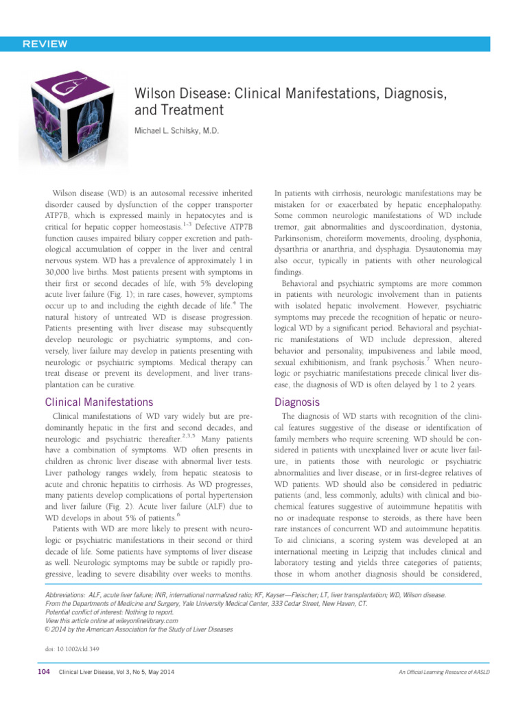 Wilson Disease: Symptoms, Diagnosis, Treatment | PDF | Cirrhosis ...