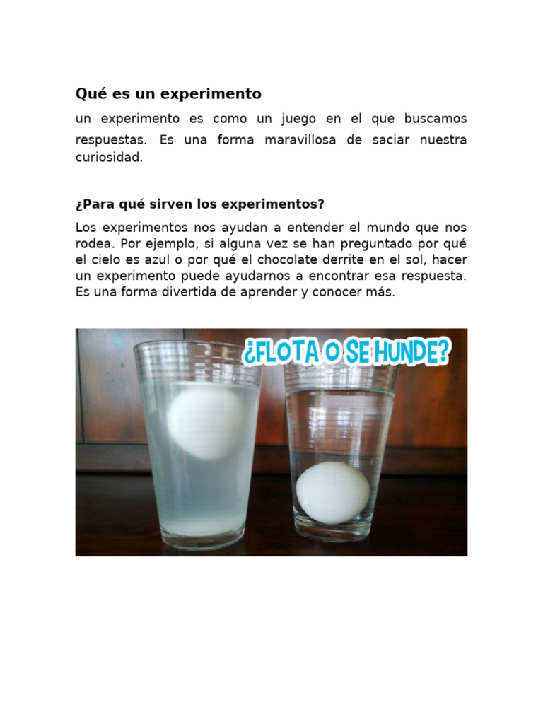 Qué Es Un Experimento | PDF
