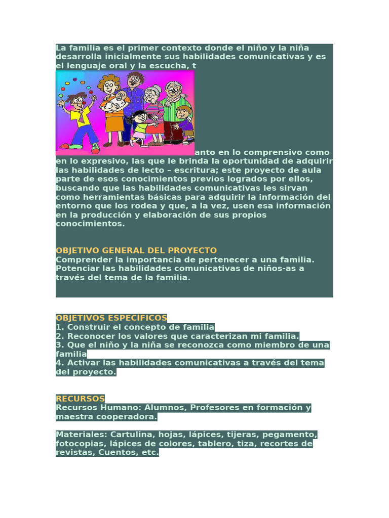 Habilidades Comunicativas en la Familia | PDF | Alimentos | Educación ...