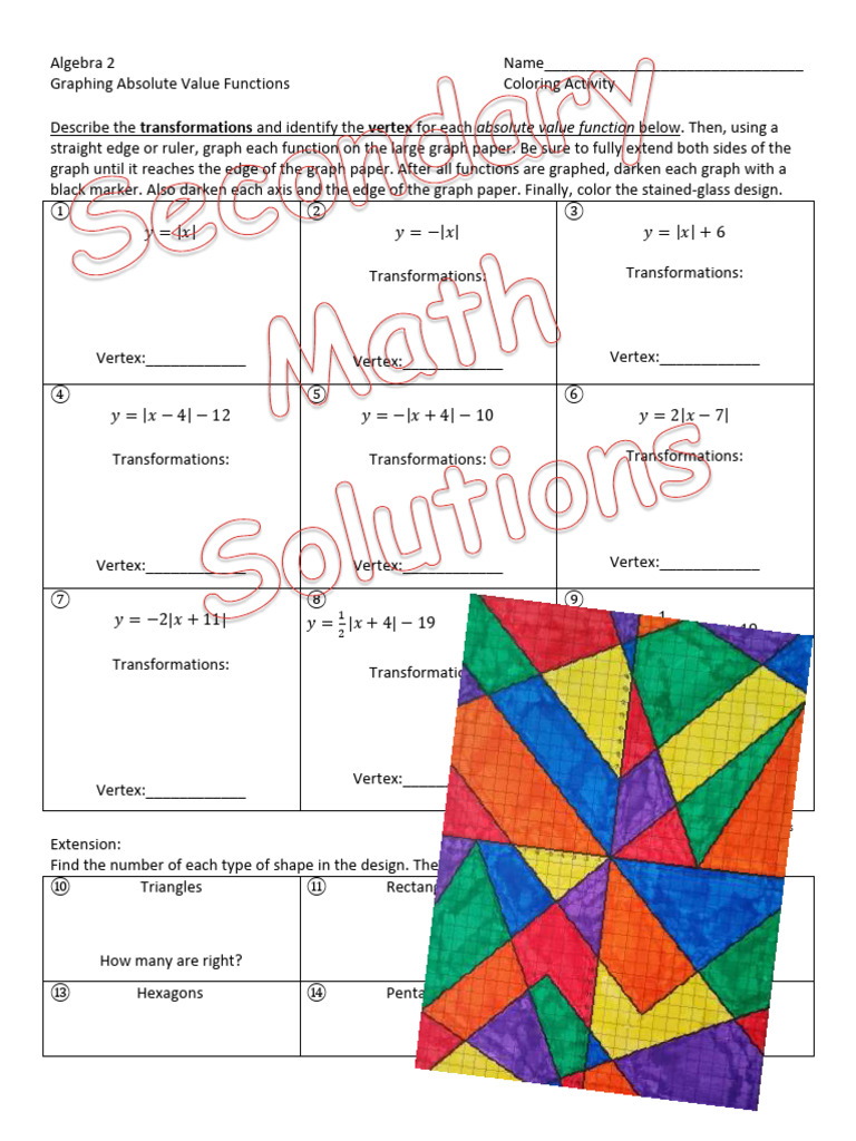 Transformations Vertex: Absolute Value Function | PDF | Shape | Rectangle