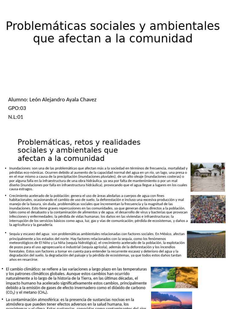 Problemáticas Sociales y Ambientales Comunitarias | PDF | Degradación ...
