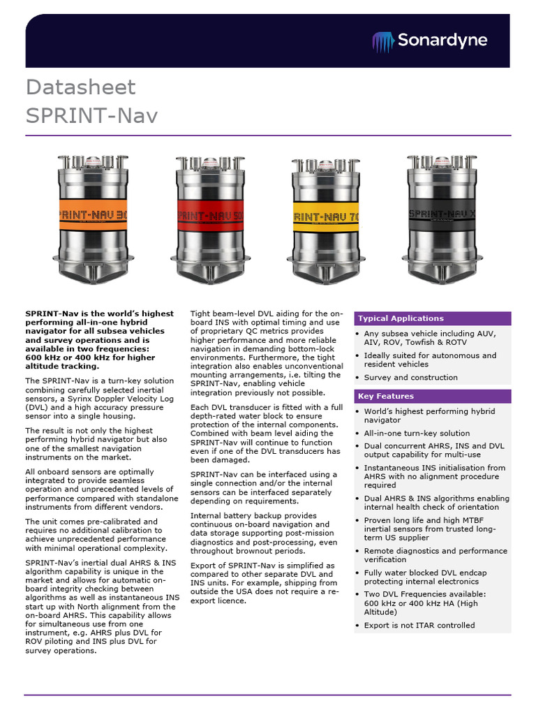 SPRINT-Nav: Advanced Hybrid Navigation | PDF | Inertial Navigation ...