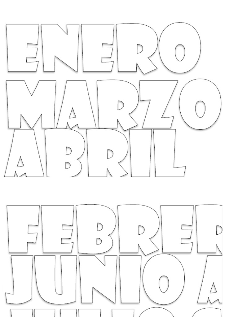 LETRAS PARA MATERIAL Meses Del Año | PDF