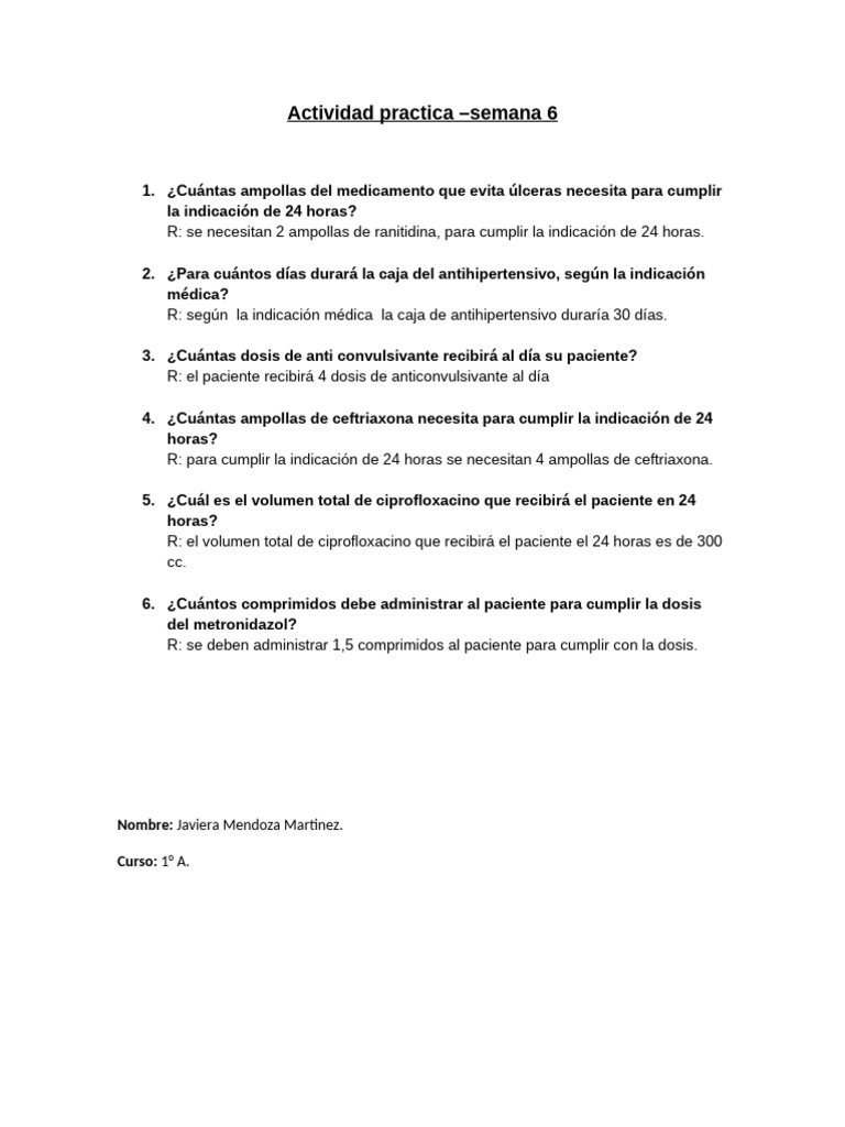 Actividad Practica Semana 6 | PDF