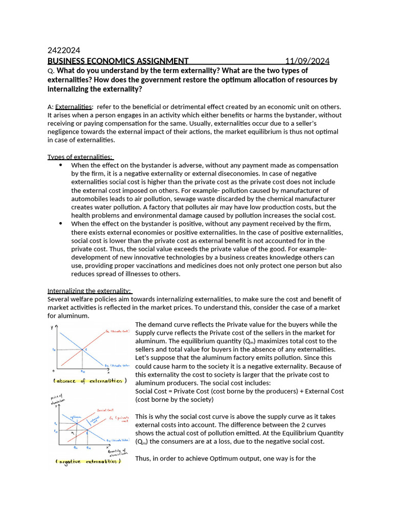 Understanding Externalities in Economics | PDF | Externality | Taxes
