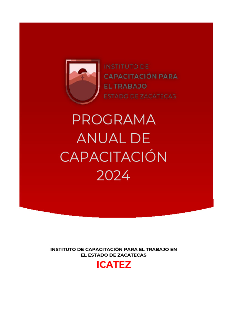 Programa de Capacitación ICATEZ 2024 | PDF | Gestión de recursos ...
