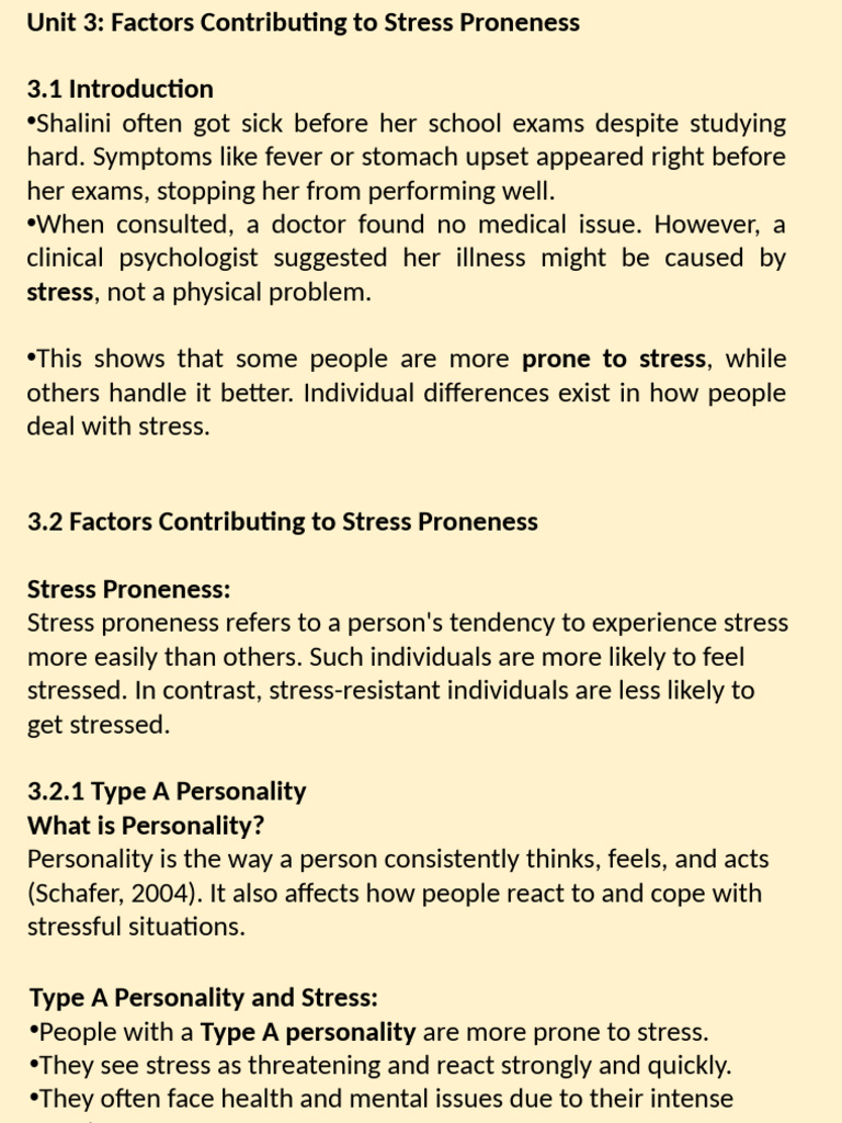 Picture of 3 Factors Contributing To Stress Proneness | PDF | Perfectionism ...