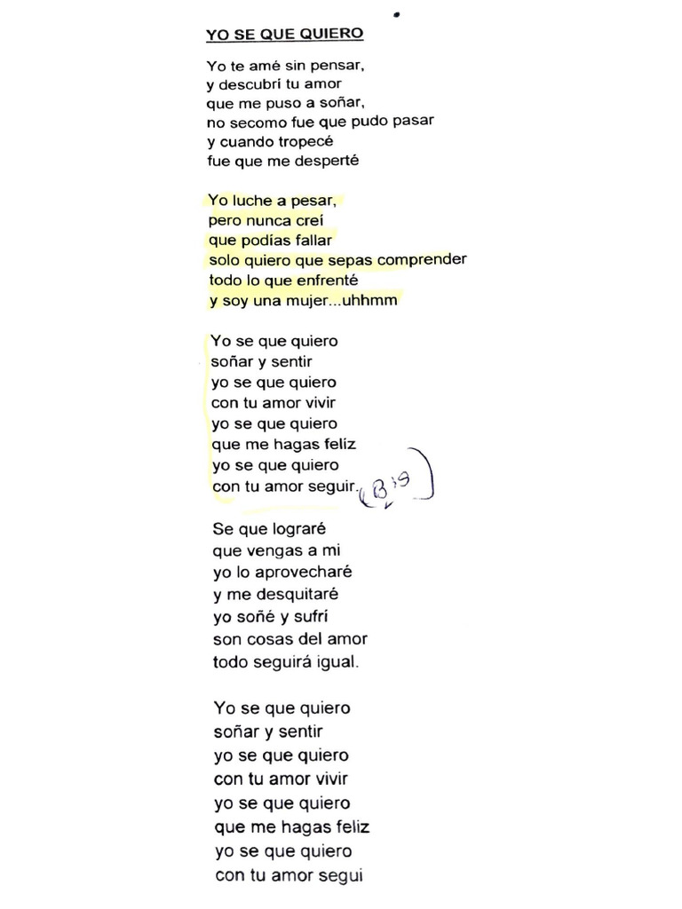 Yo se que quiero | PDF