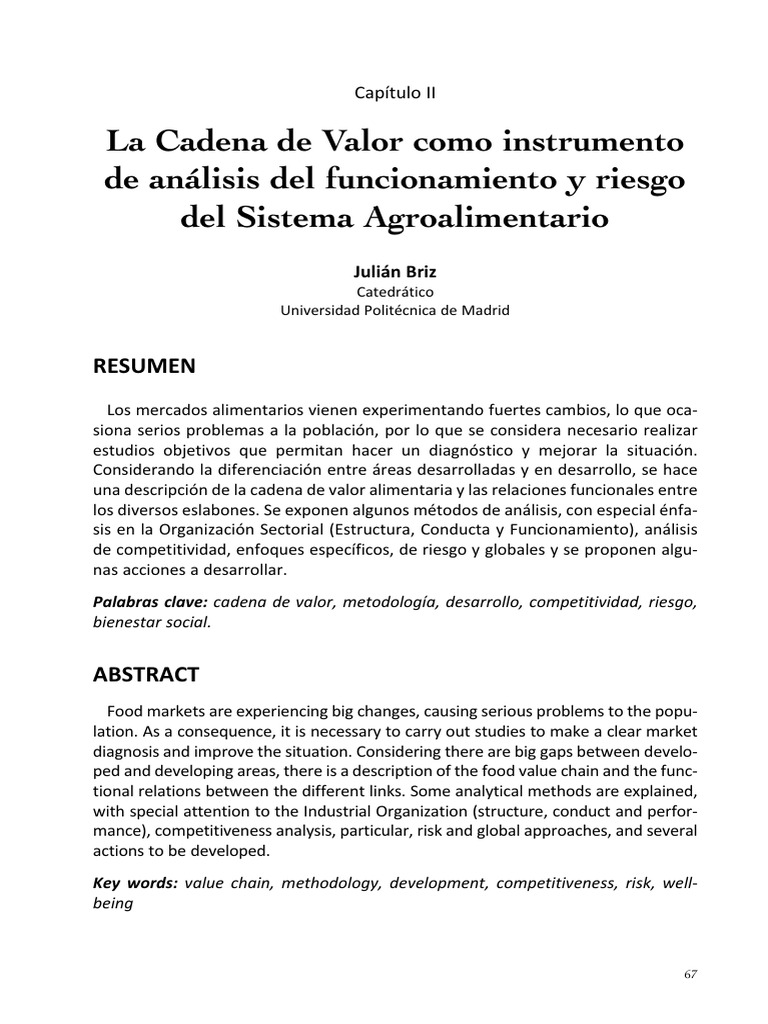 Análisis de la Cadena de Valor Alimentaria | PDF | Logística | Cadena ...