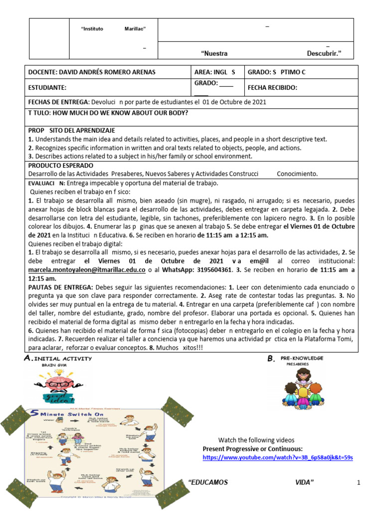 #9 INGLES 7C 3er DAVID | PDF