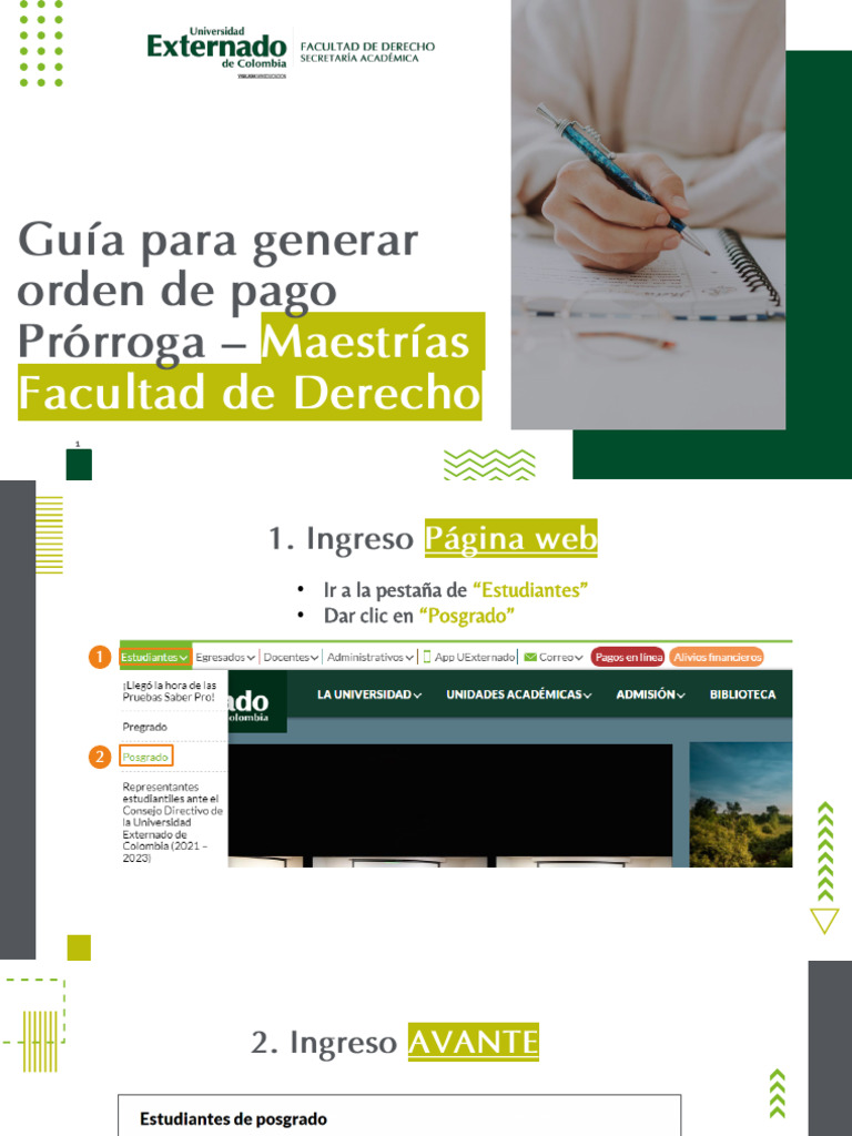 Guía para Orden de Pago en Maestrías | PDF