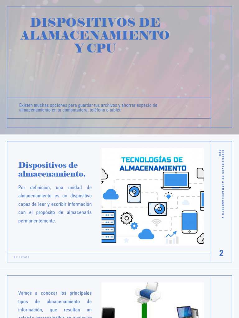 Dispositivos de Almacenamiento y CPU | PDF | Hardware de la computadora ...
