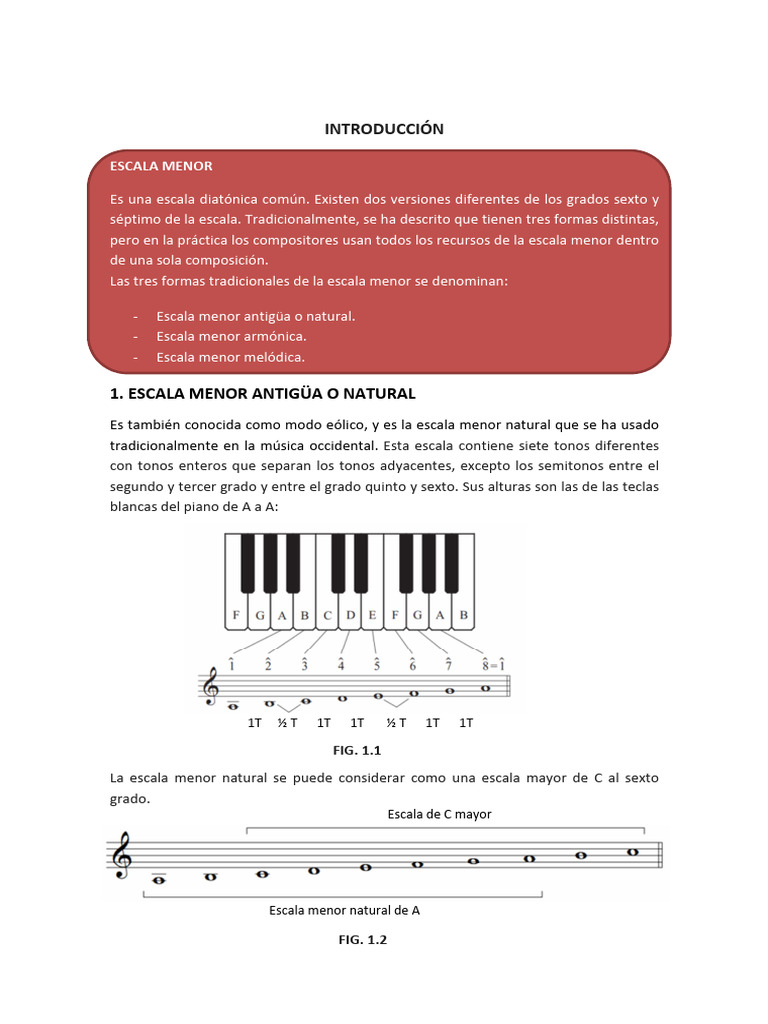 Estructura de la Escala Menor Musical | PDF | Escala (música) | Escala ...