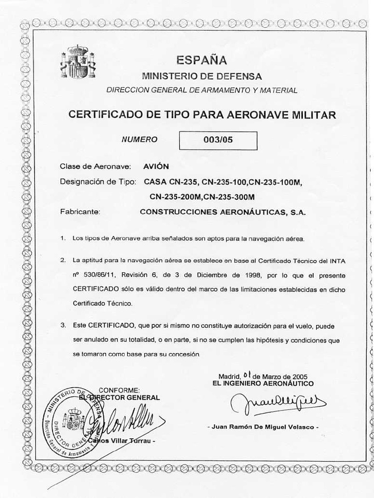 CN-235-300M DGAM Certificate | PDF