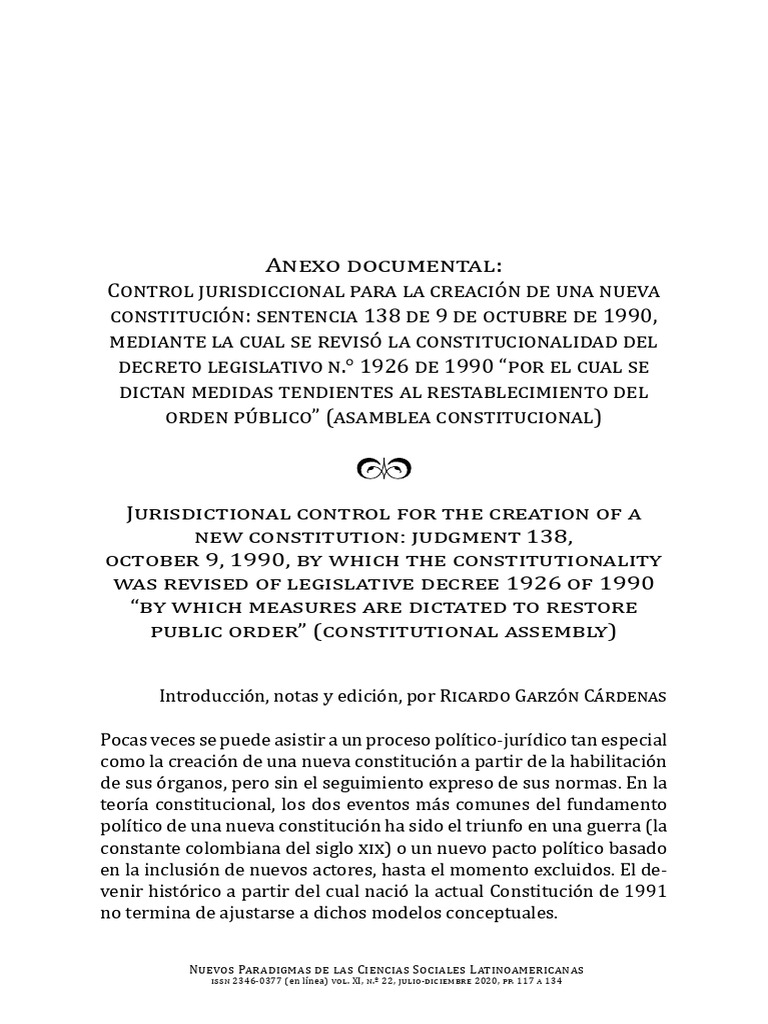 Sentencia 138 de 1990 (1) | PDF | Constitución | Democracia