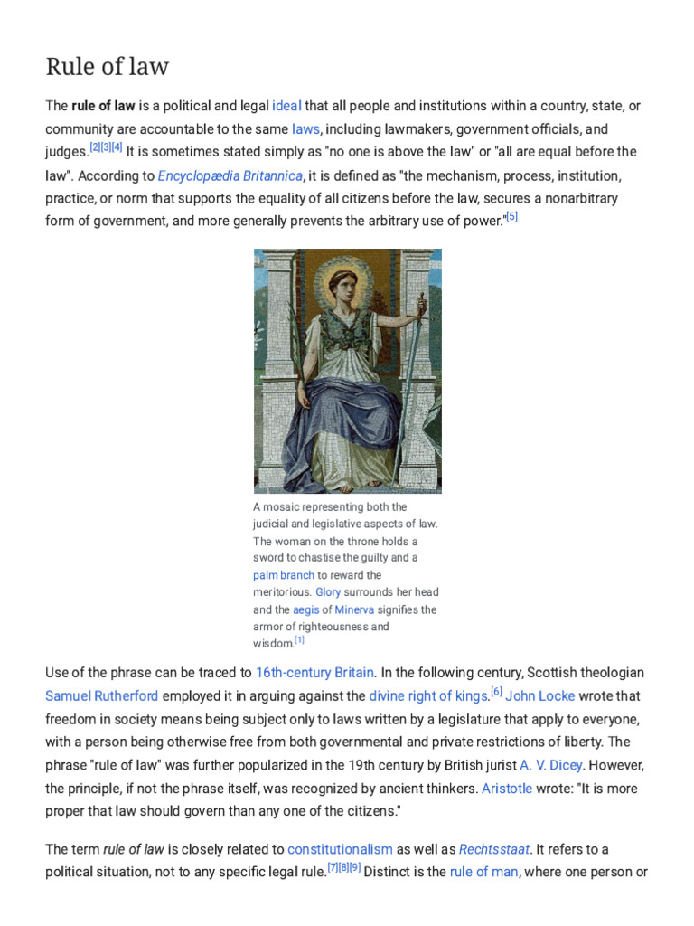 Rule of Law - Wikipedia | PDF | Rule Of Law | Political Science