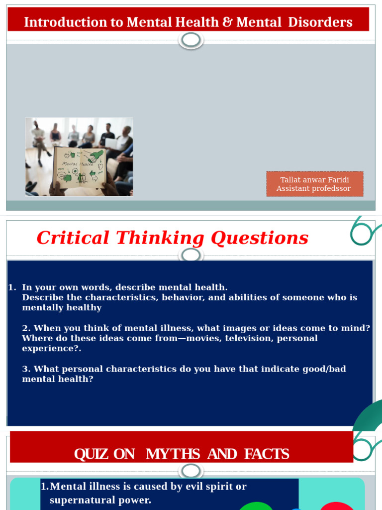 MENTAL HEALTH and MENTAL DISORDERt | PDF | Mental Disorder | Mental Health