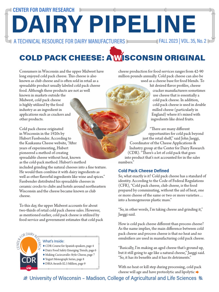 Cold Pack Cheese: Wisconsin's Unique Spread | PDF | Cheese | Yogurt