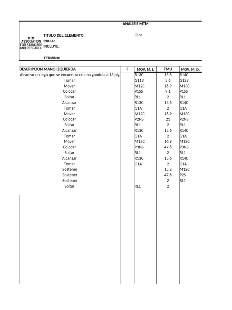 Formato MTM | PDF