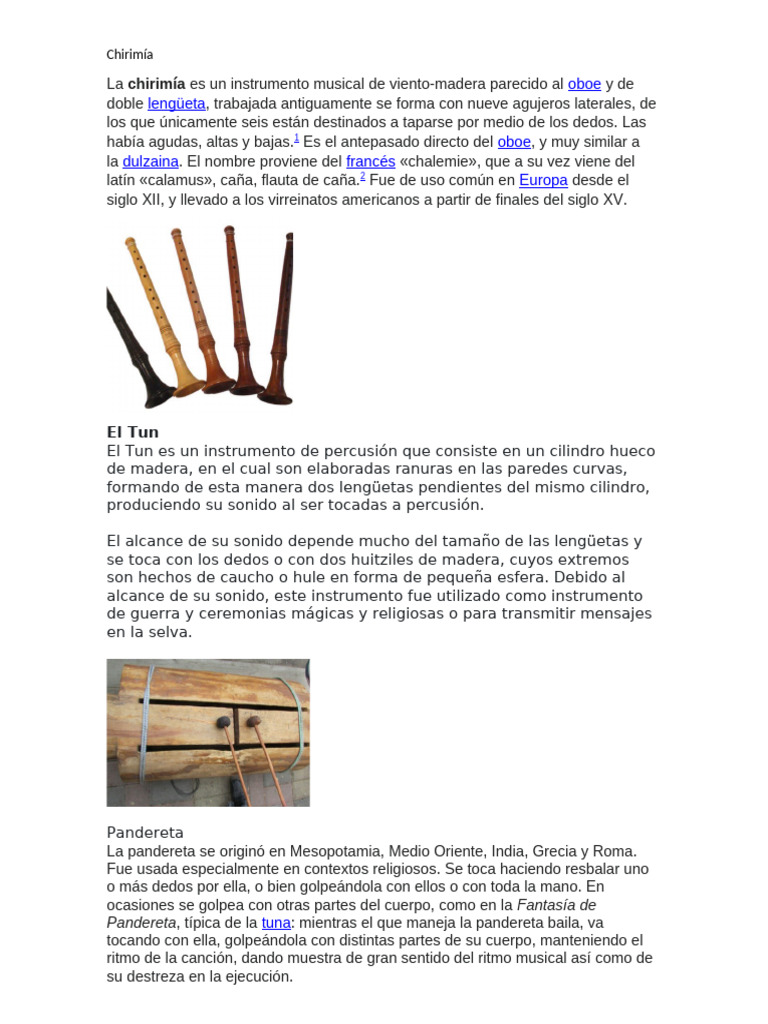Chirimía: Instrumento Musical Tradicional | PDF | Pobreza | Pobreza e ...