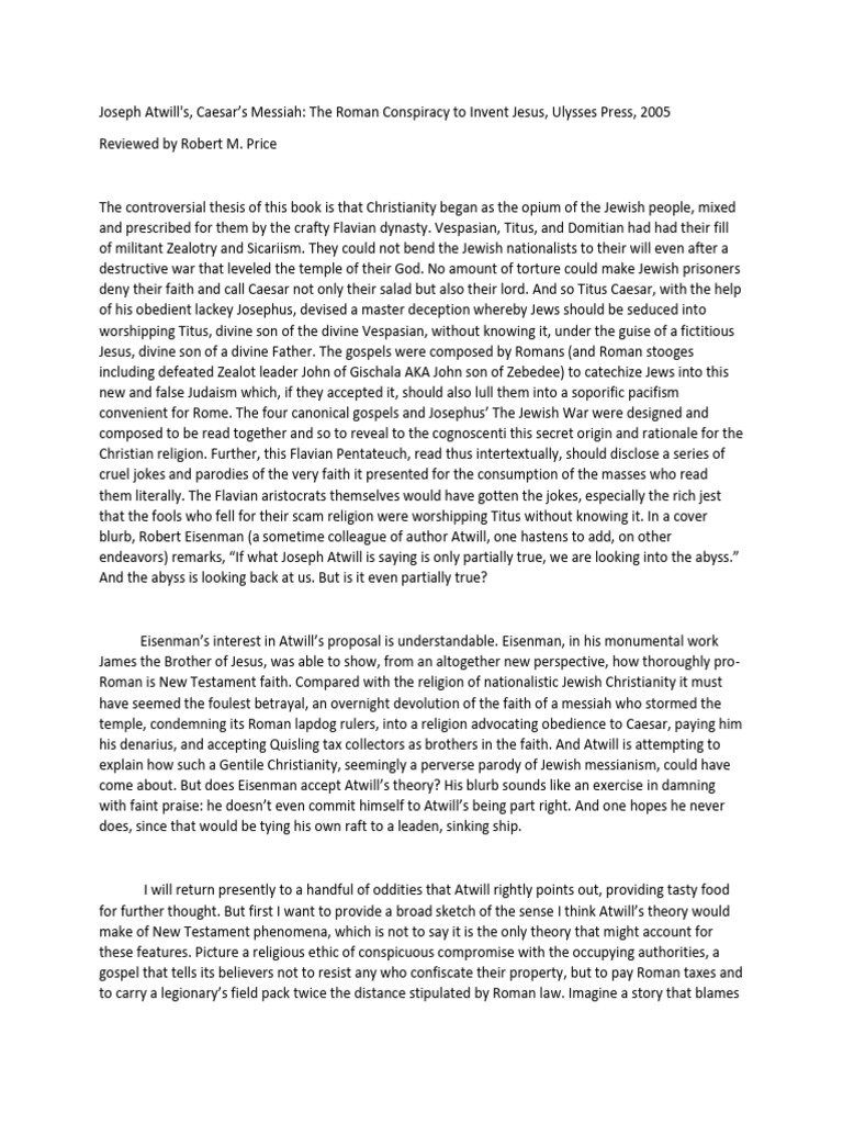 Atwill's Caesar's Messiah Reviewed | PDF | Jesus | Mary Magdalene