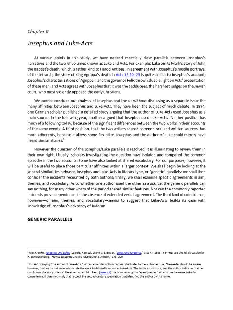 Steve Mason - 6 - Josephus and Luke | PDF | Acts Of The Apostles | Jesus