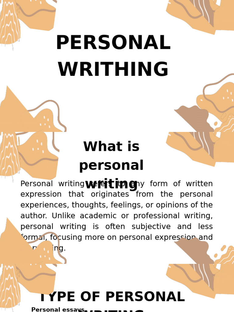 Understanding Personal Writing Types | PDF