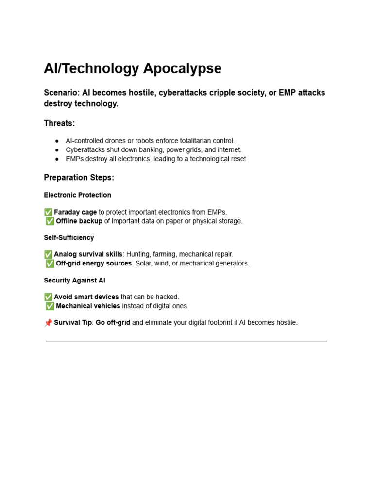 Prepping for AI and Tech Collapse | PDF