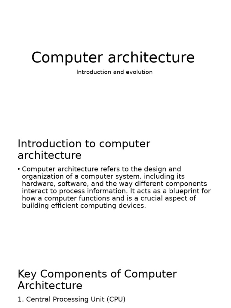 Overview of Computer Architecture Basics | PDF | Computer Data Storage ...