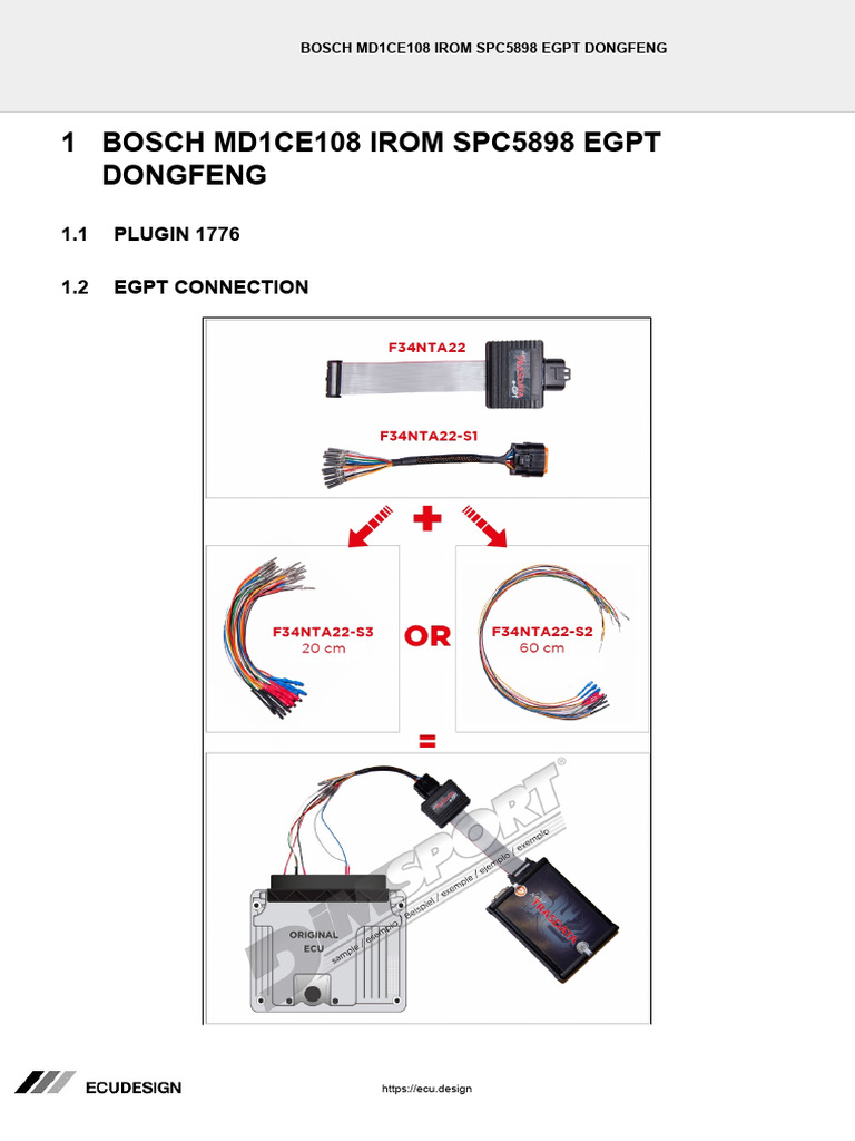 BOSCH MD1CE108 ECU Connection Guide | PDF