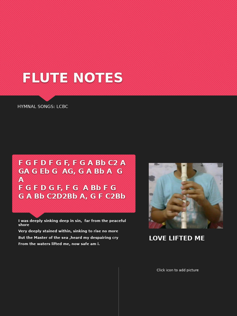 Bulleya Flute Notes for Hymn 