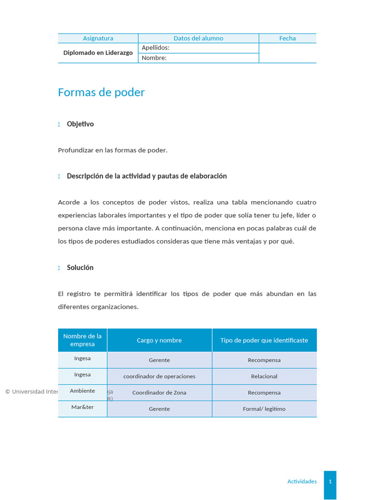 Formas de Poder en el Liderazgo | PDF | Liderazgo