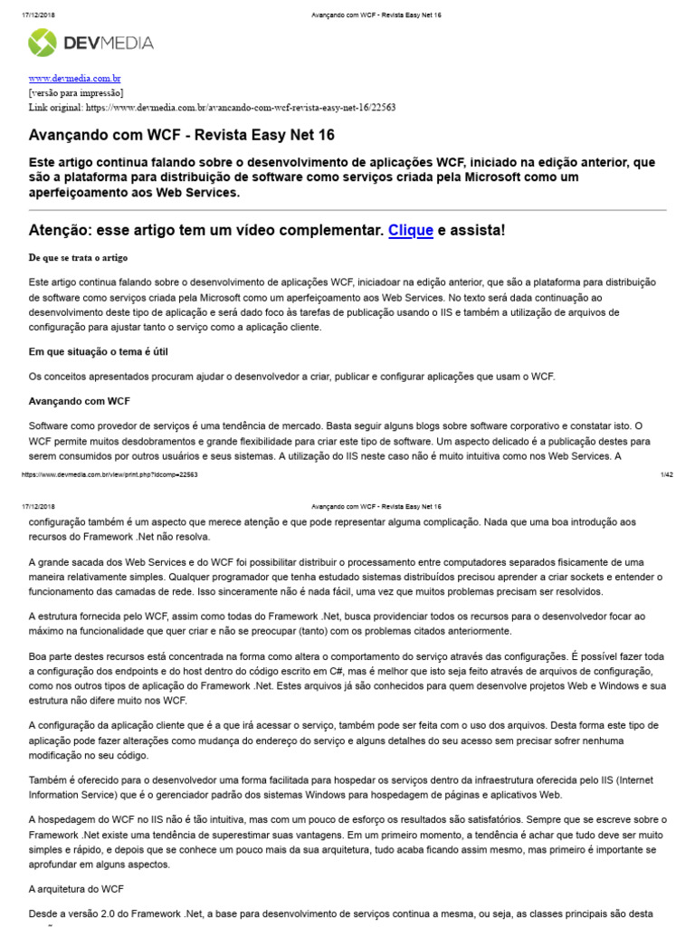 Desenvolvimento de Aplicações WCF | PDF | Microsoft Windows | Serviços ...