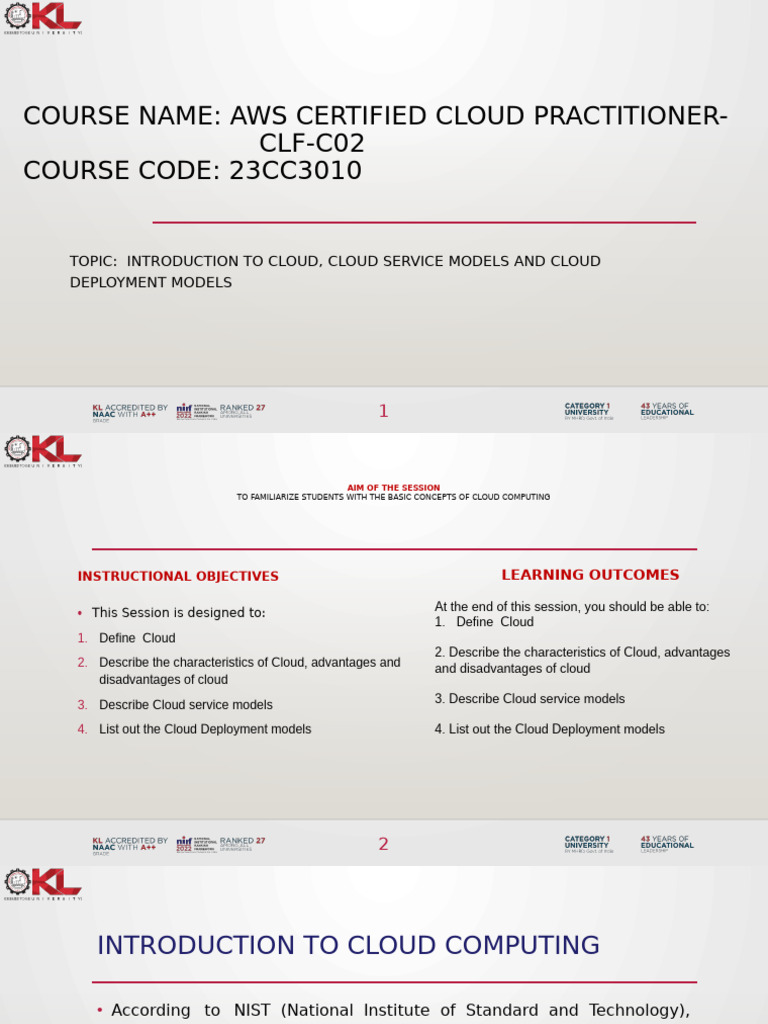 Session 1 Introduction To Cloud, Types of Cloud, Cloud Deployment | PDF ...